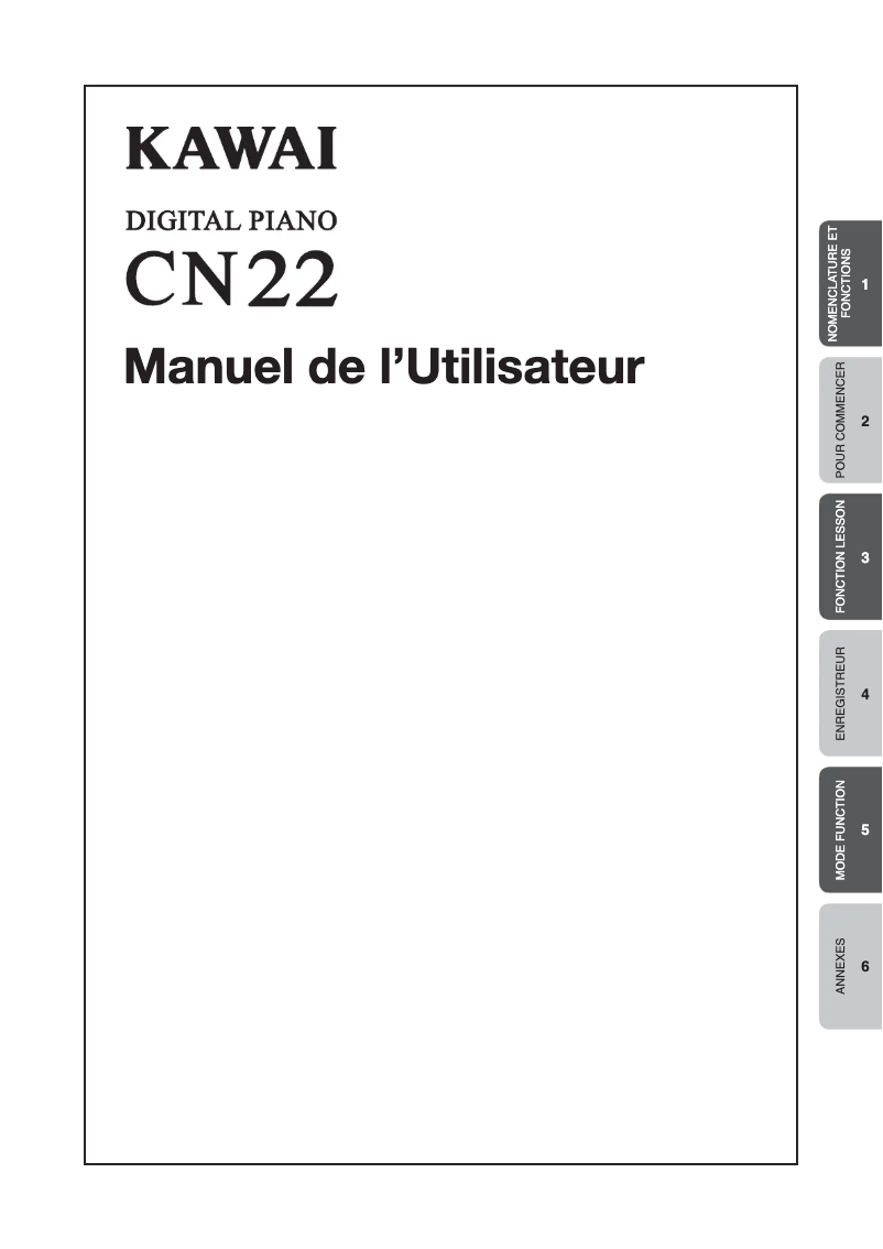 Page 1 de la notice Manuel utilisateur Kawai CN22