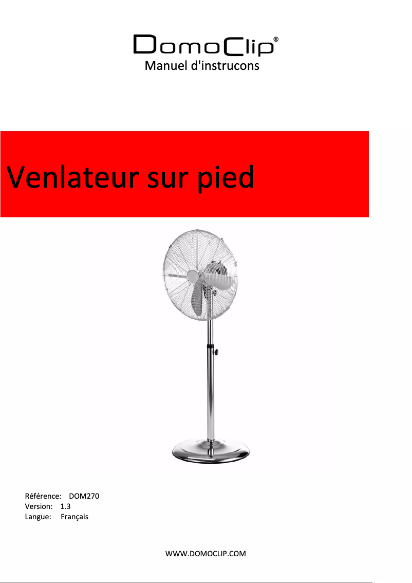 Page 1 de la notice Manuel utilisateur Domoclip DOM270