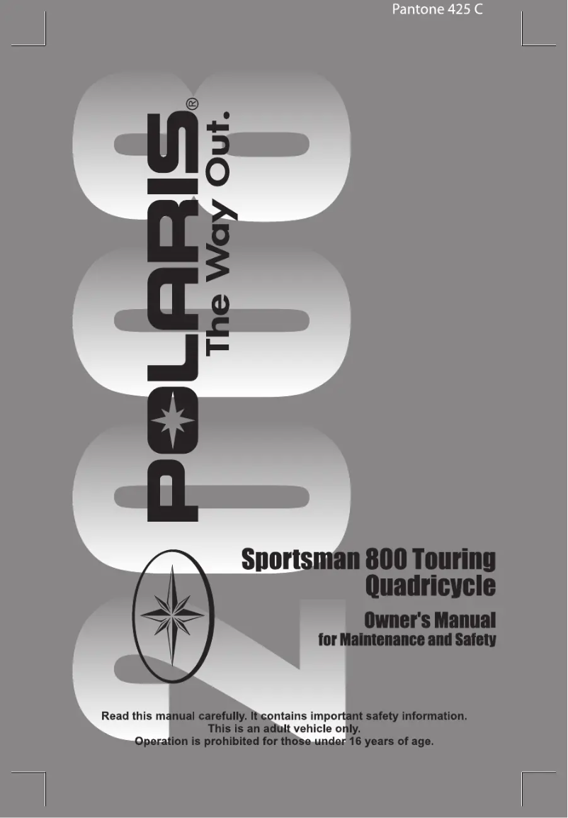 Page 1 de la notice Manuel utilisateur Polaris Sportsman 800 Touring (2008)