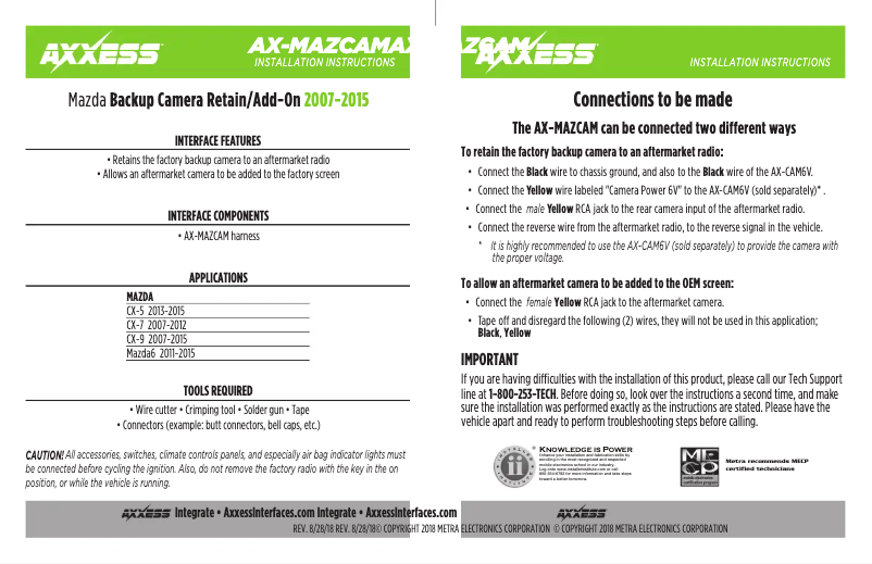 Página 1 del manual Manual de usuario AXESS AX-MAZCAM