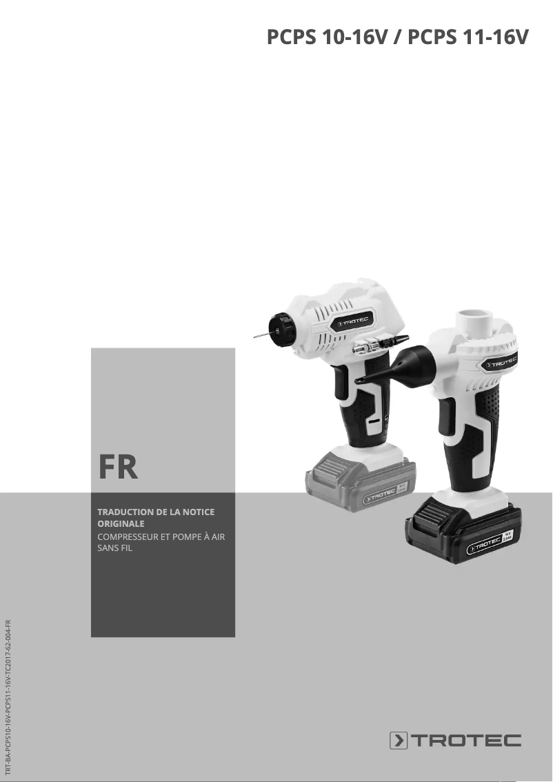 Page n°1 - Manuel utilisateur Trotec PCPS 10-16V