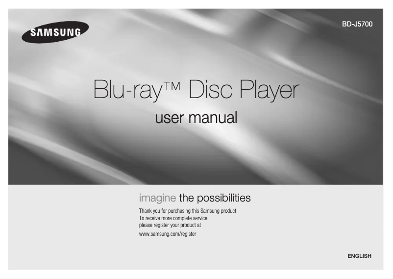 Page 1 of the manual User Manual Samsung BD-J5700