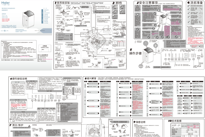 Image de la première page du manuel de l'appareil XQS60-Z1218S