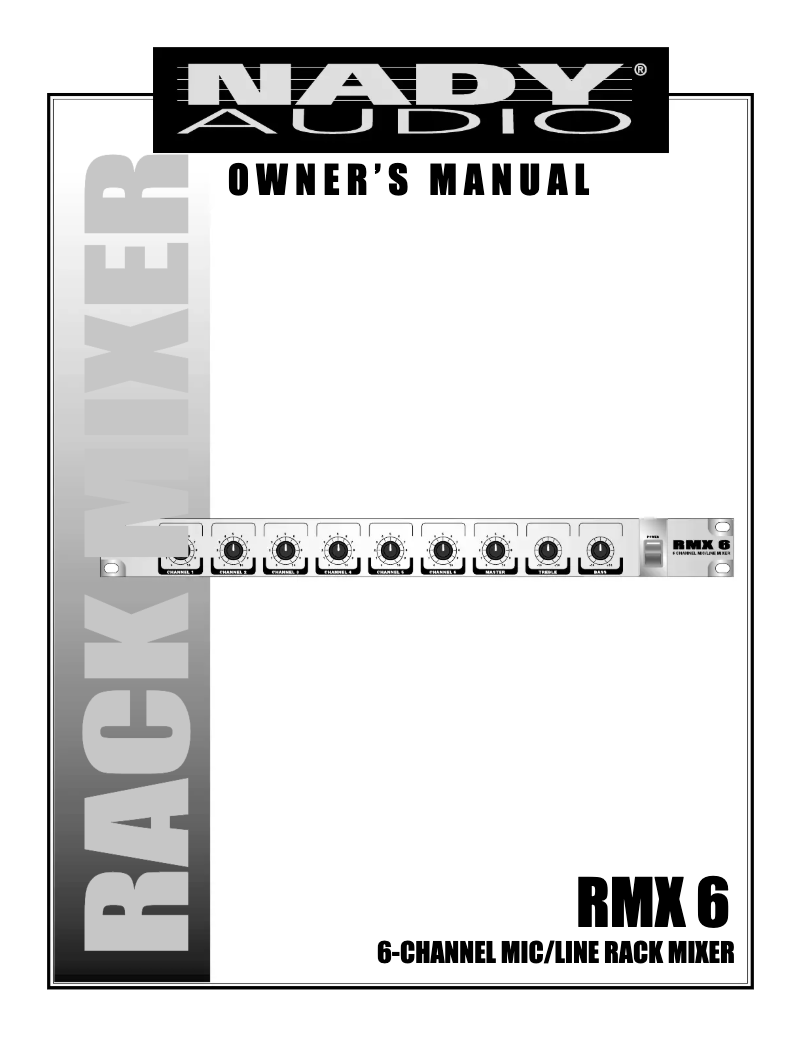 Page n°1 - Manuel utilisateur Nady Systems RMX-6