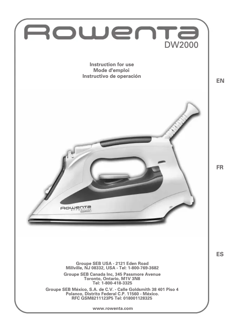 Page 1 de la notice Manuel utilisateur Rowenta Effective Comfort DW2031