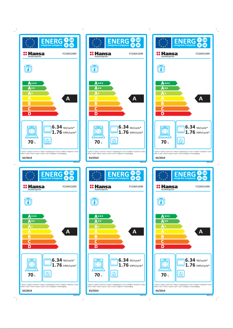 Page n°1 - Label énergétique Hansa FCGW51099