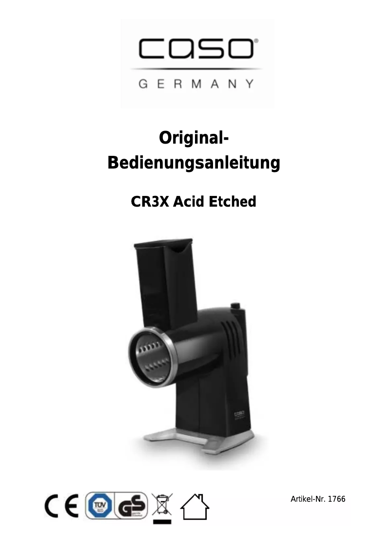 Página 1 del manual Manual de usuario Caso CR3X Acid Etched