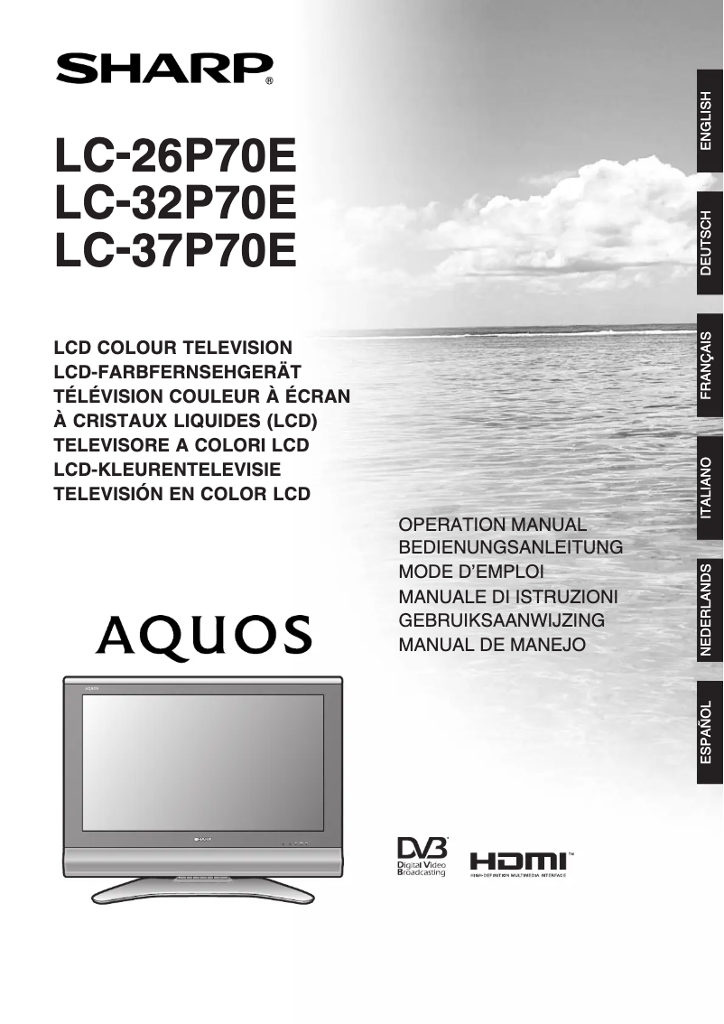 Page 1 de la notice Manuel utilisateur Sharp LC-37P70E