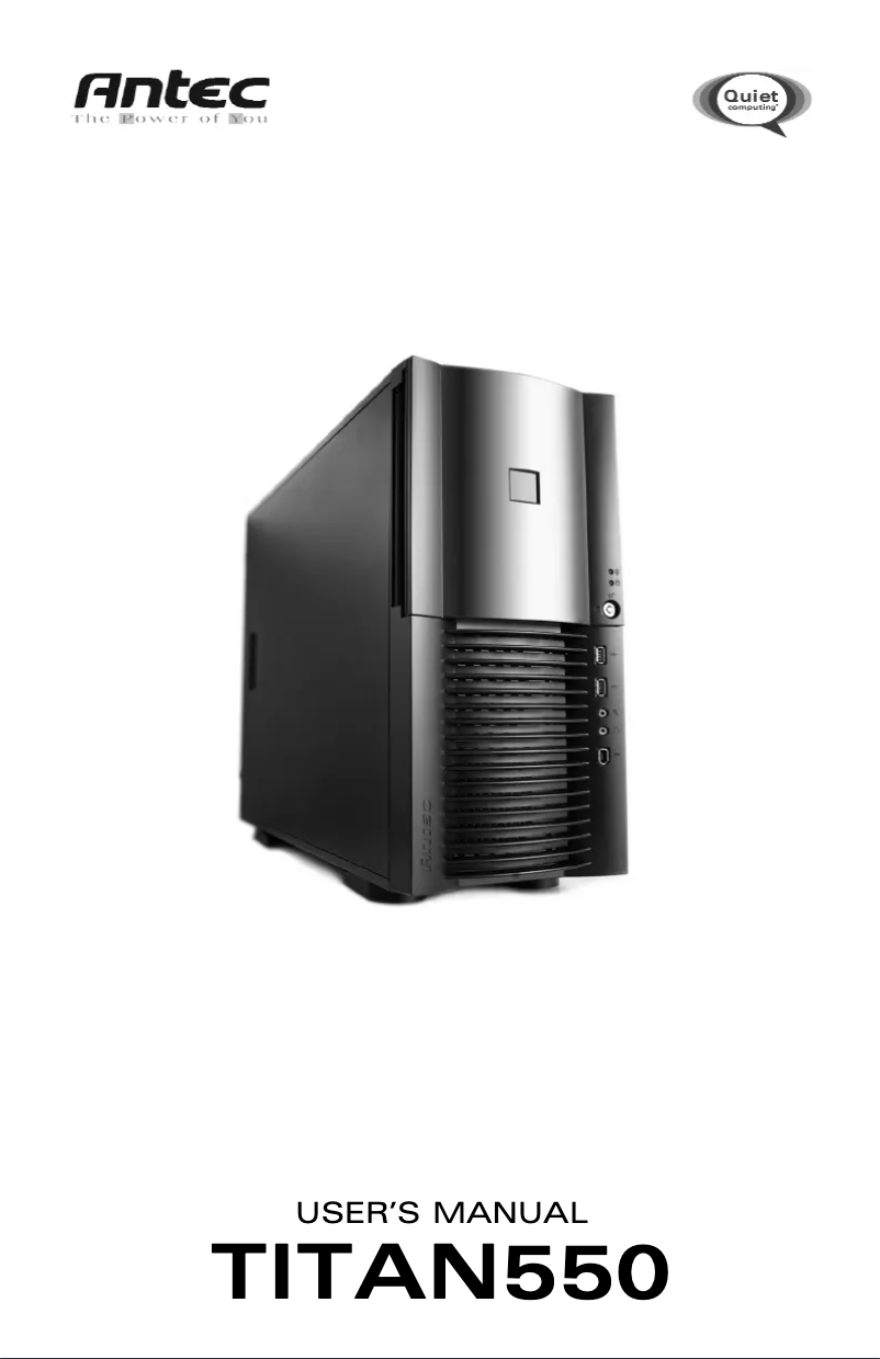 Page 1 of the manual User Manual Antec TITAN550