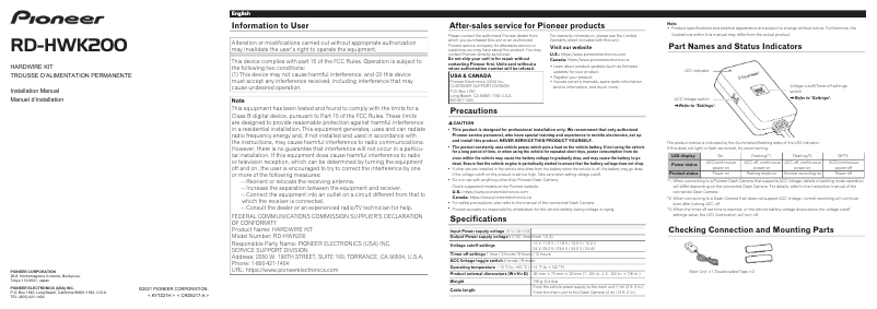 Página 1 del manual Manual de usuario Pioneer RD-HWK200