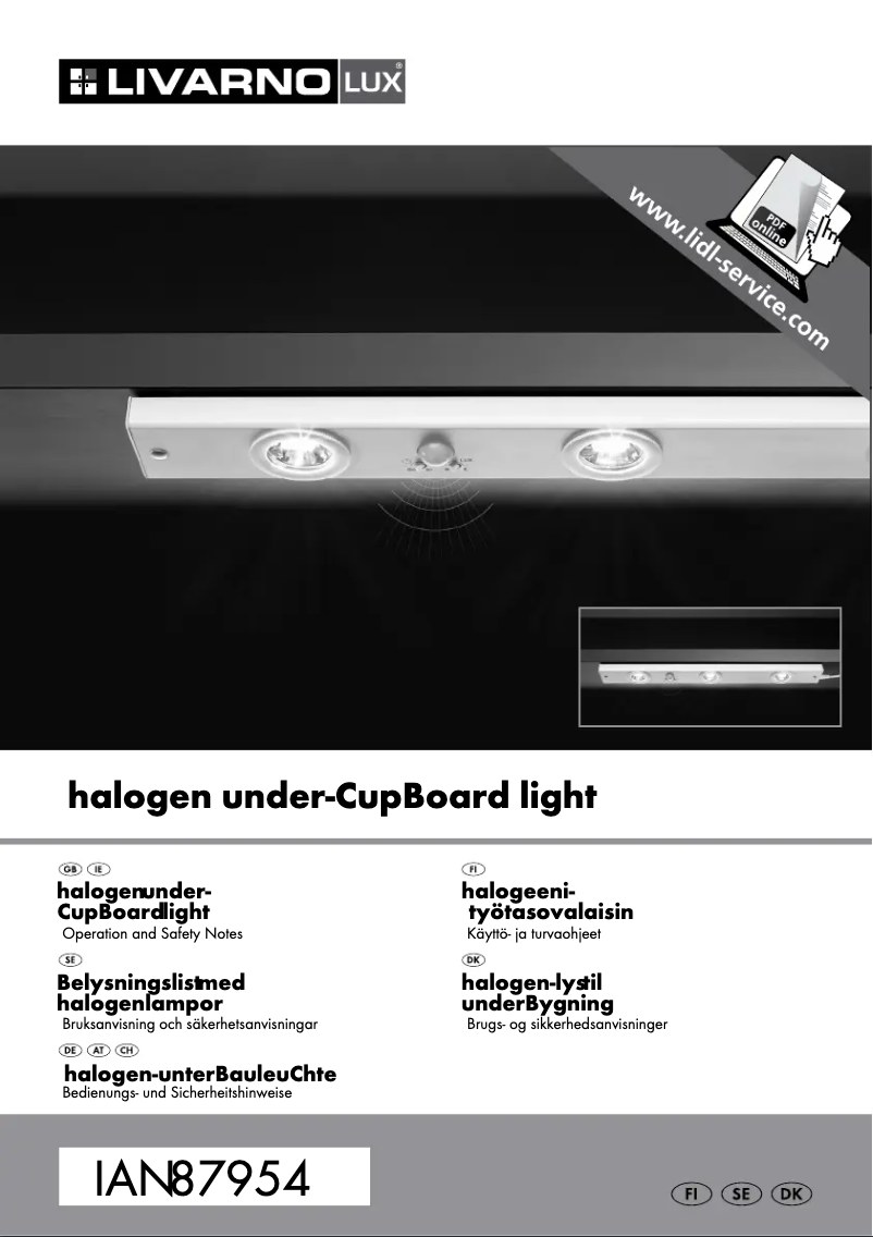 Page 1 de la notice Manuel utilisateur Livarno Lux IAN 87954