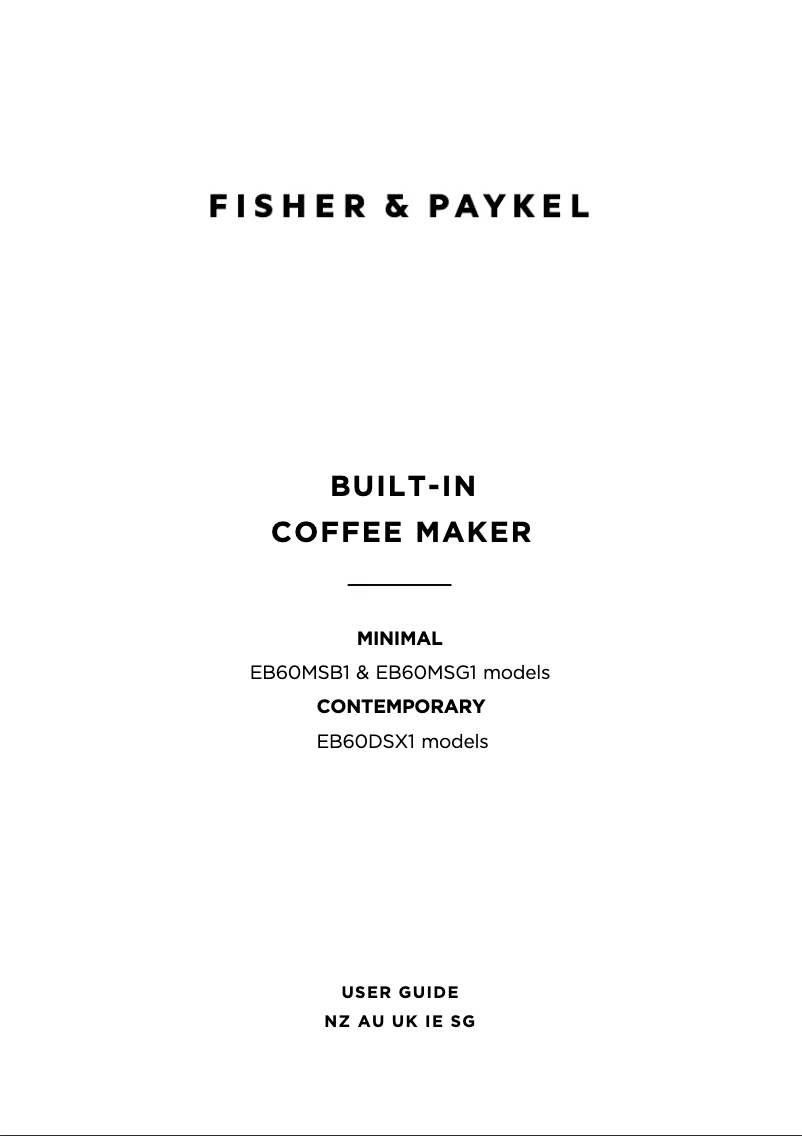 Page 1 de la notice Manuel utilisateur Fisher & Paykel EB60MSG1