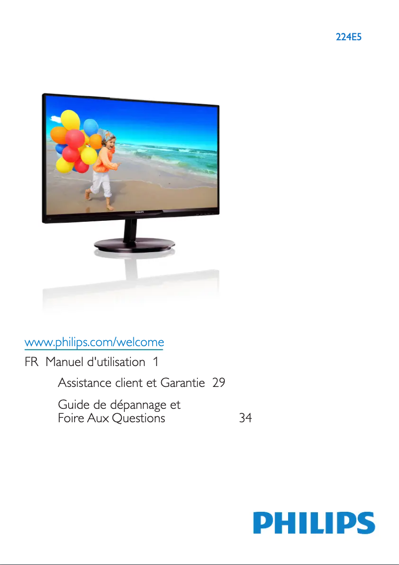 Page n°1 - Manuel utilisateur Philips E Line 224E5QSB