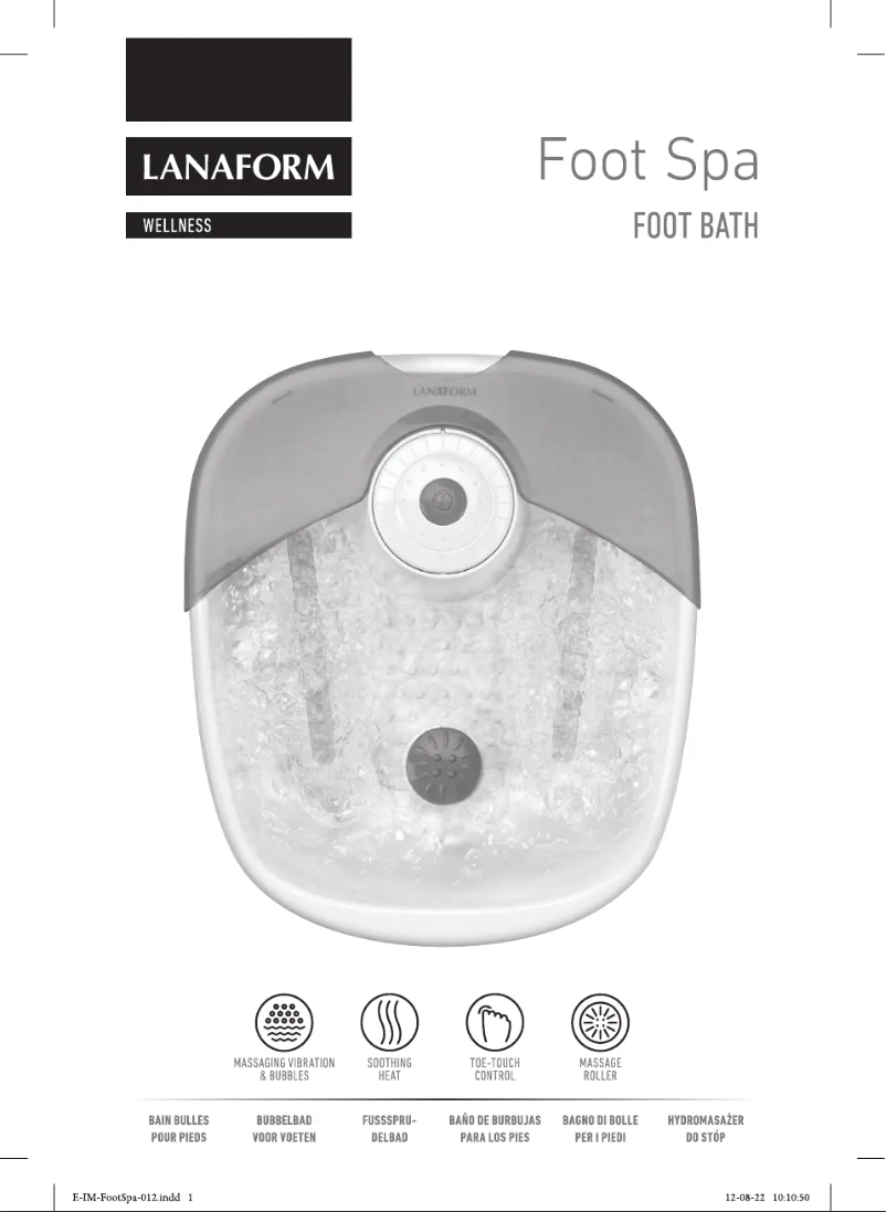 Page 1 de la notice Manuel utilisateur Lanaform Foot Spa