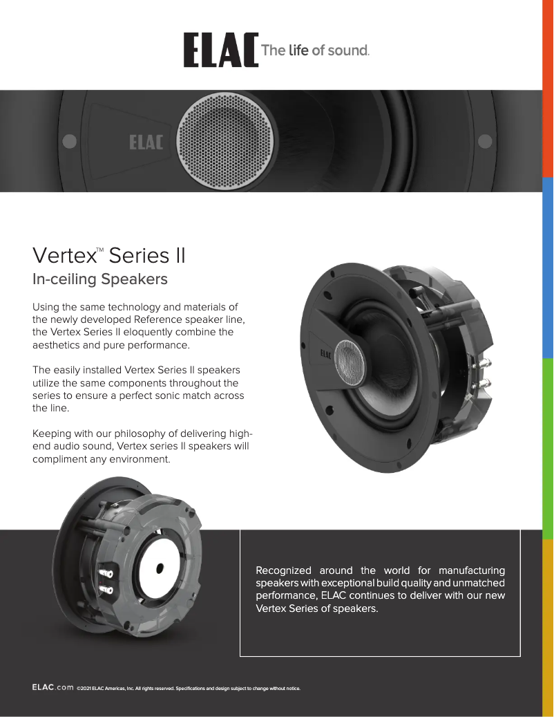 Page n°1 - Fiche technique ELAC Vertex II IW-VC52-W