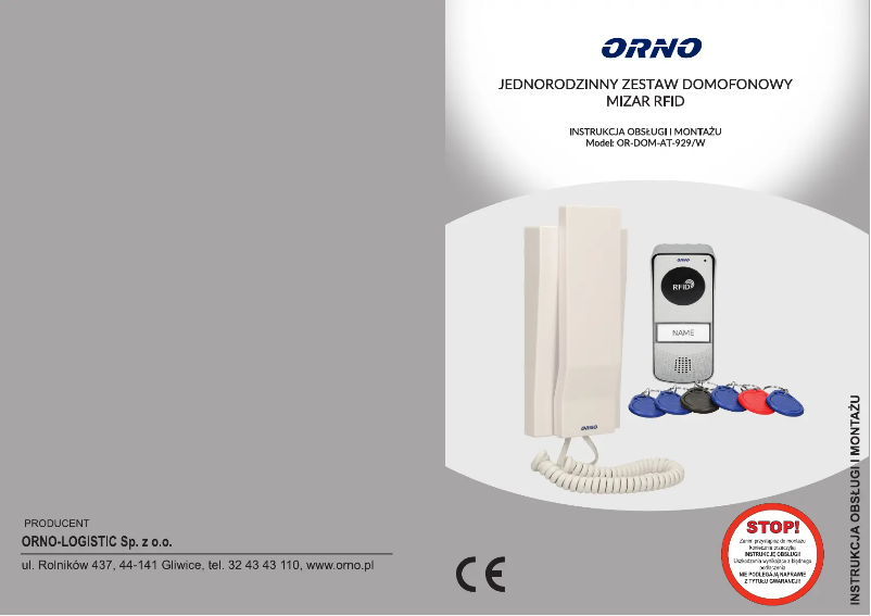 Page n°1 - Manuel utilisateur ORNO OR-DOM-AT-929