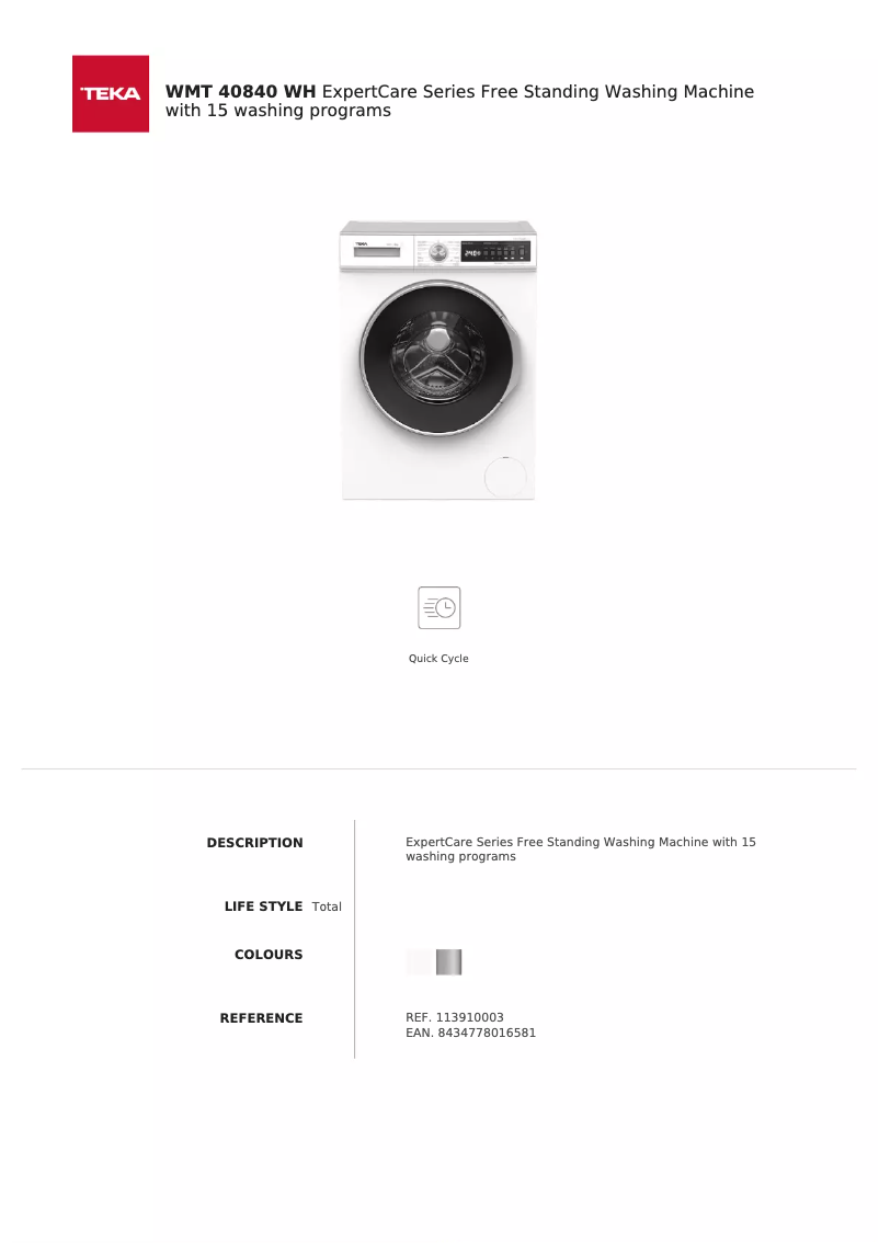 Image de la première page du manuel de l'appareil WMT40840