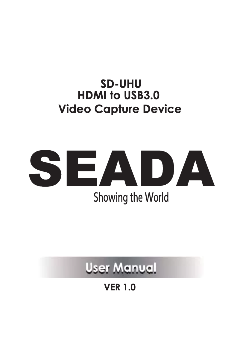 Page n°1 - Manuel utilisateur SEADA SD-UHU