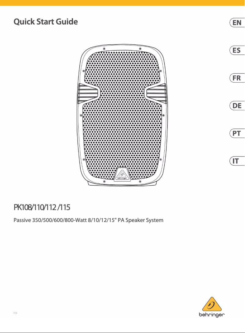 Image de la première page du manuel de l'appareil PK115