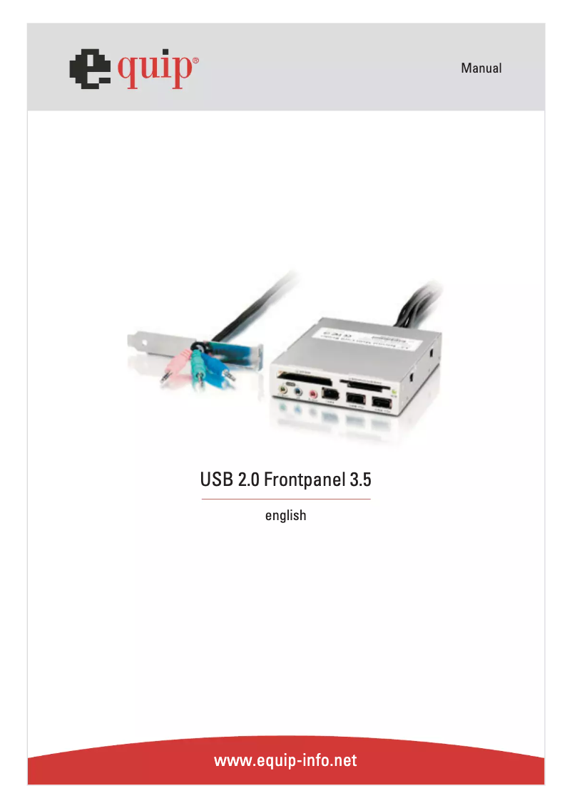 Page 1 de la notice Manuel utilisateur Equip USB 2.0 Frontpanel 3.5"