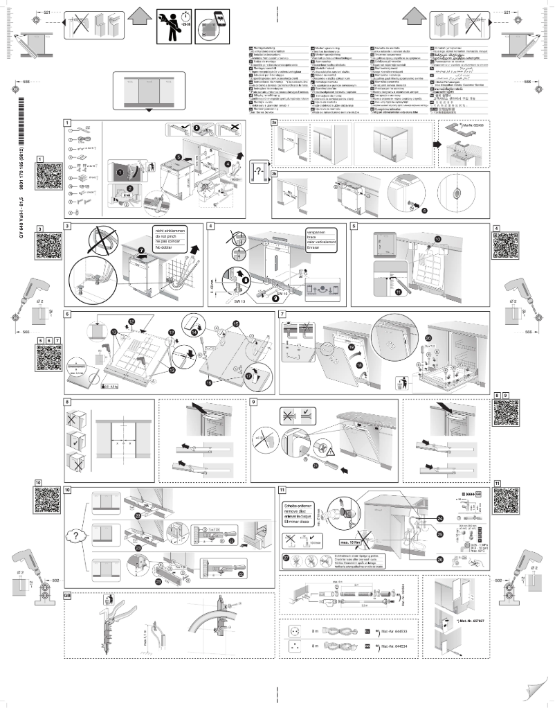 Page n°1 - Guide d'installation Bosch SMV67IX00E