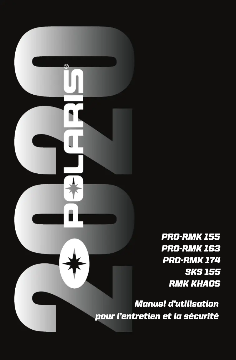 Page 1 de la notice Manuel utilisateur Polaris 800 Pro-RMK 155 (2020)