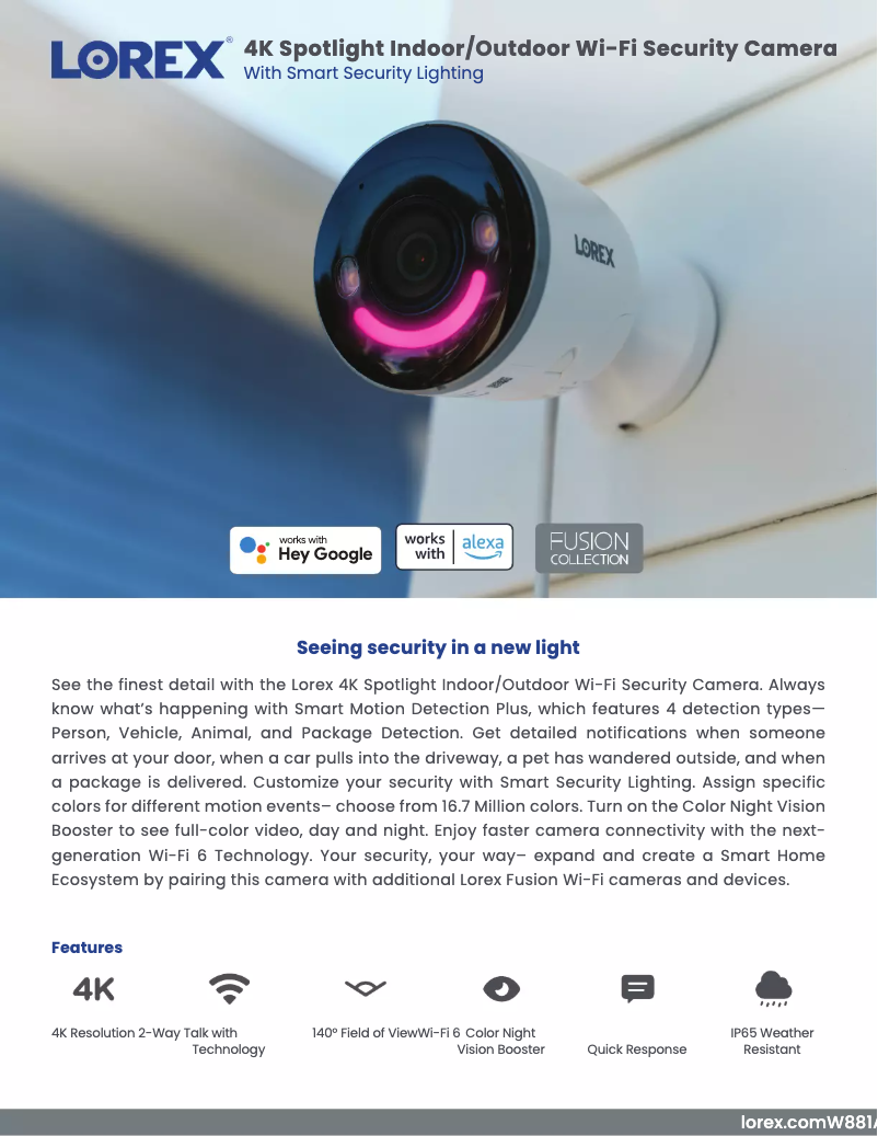 Page n°1 - Fiche technique Lorex W881AAD-E