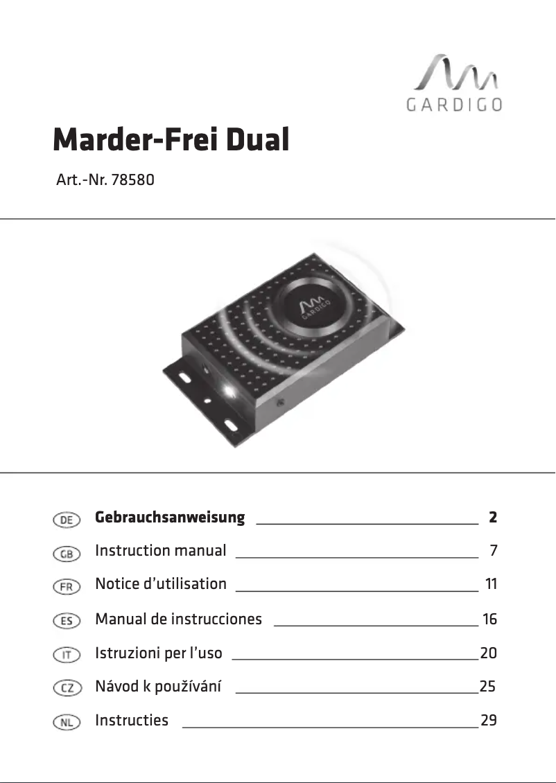 Image de la première page du manuel de l'appareil 78580