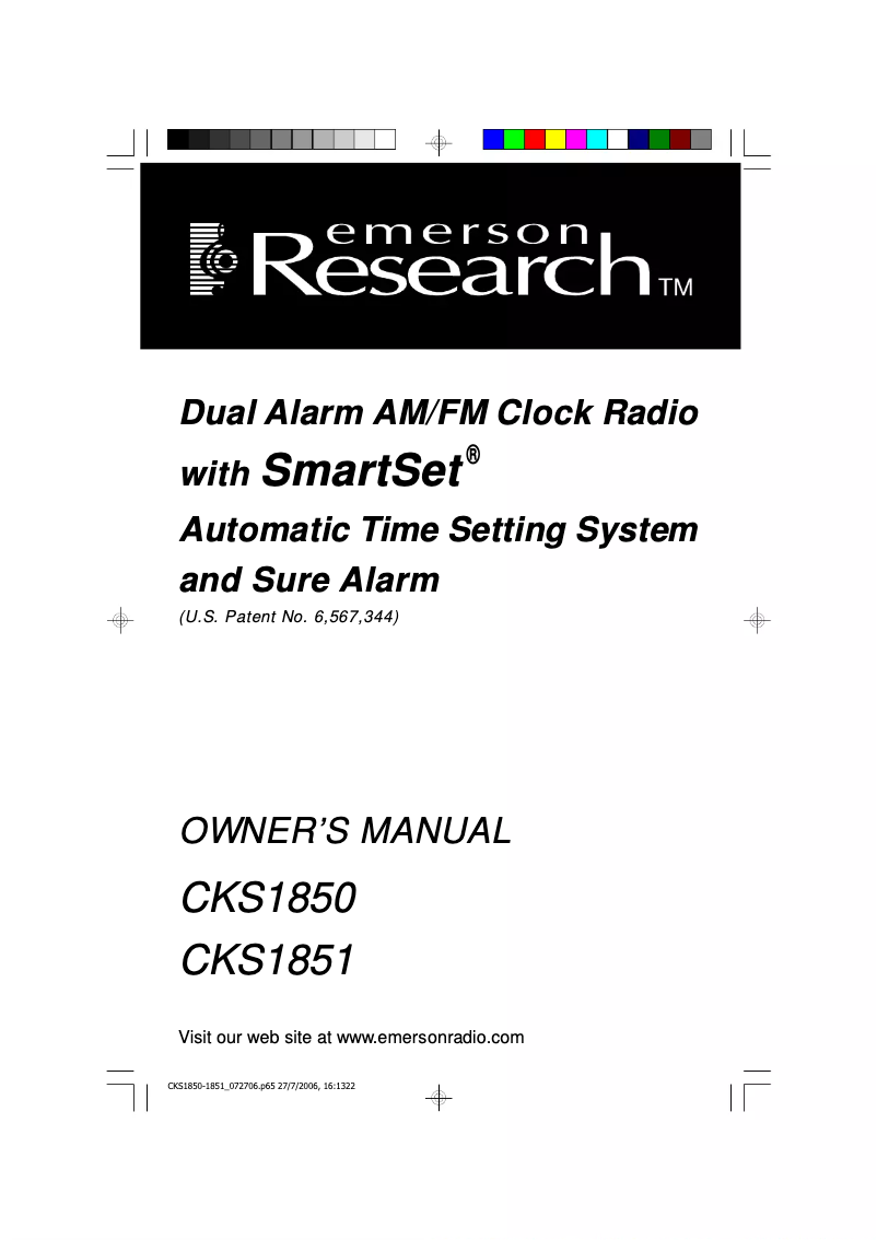 Page n°1 - Manuel utilisateur Emerson CKS1850