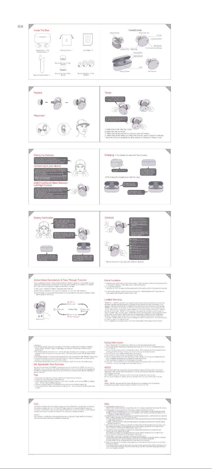 Page n°1 - Manuel utilisateur 1More EHD-9001TA