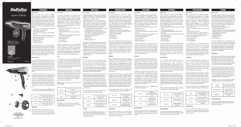 Page 1 de la notice Manuel utilisateur BaByliss Expert 2300 D361E