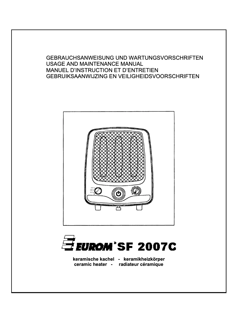 Página 1 del manual Manual de usuario Eurom SF2007C