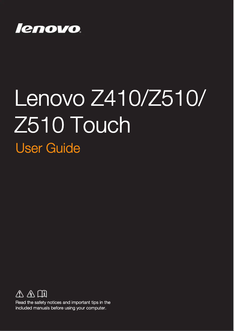 Page n°1 - Manuel utilisateur Lenovo IdeaPad Z410p
