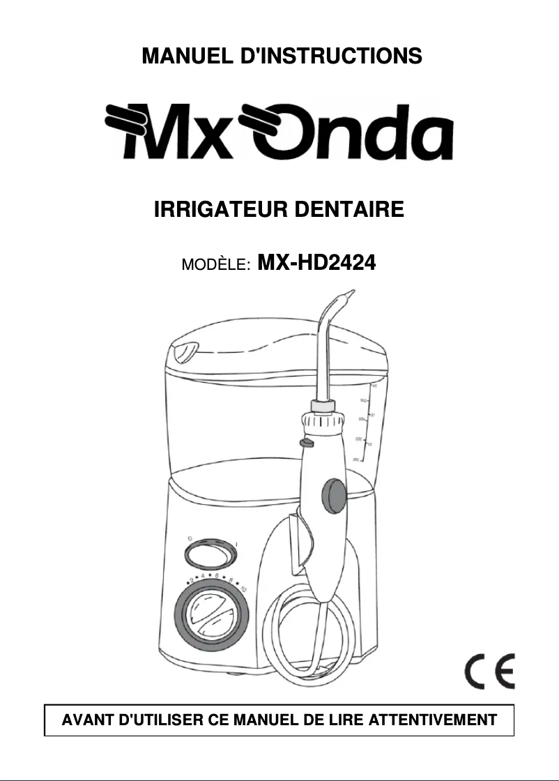 Page 1 de la notice Manuel utilisateur Mx Onda MX-HD2424