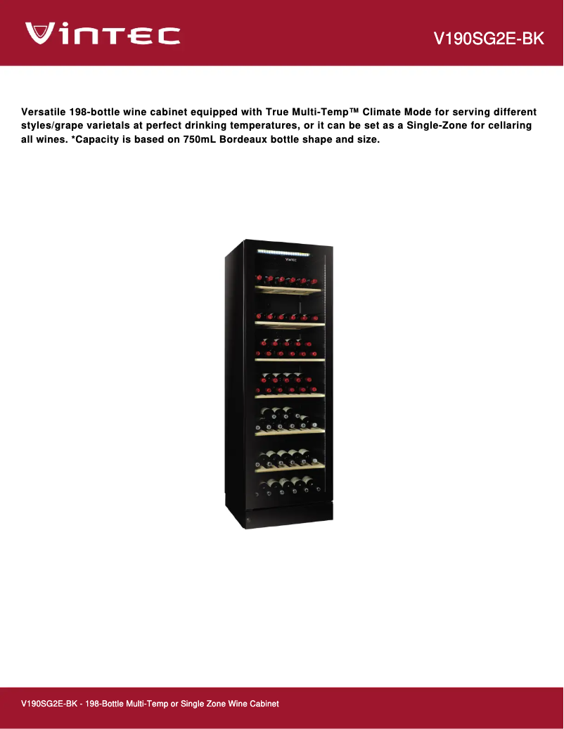 Image de la première page du manuel de l'appareil V190SG2E-BK