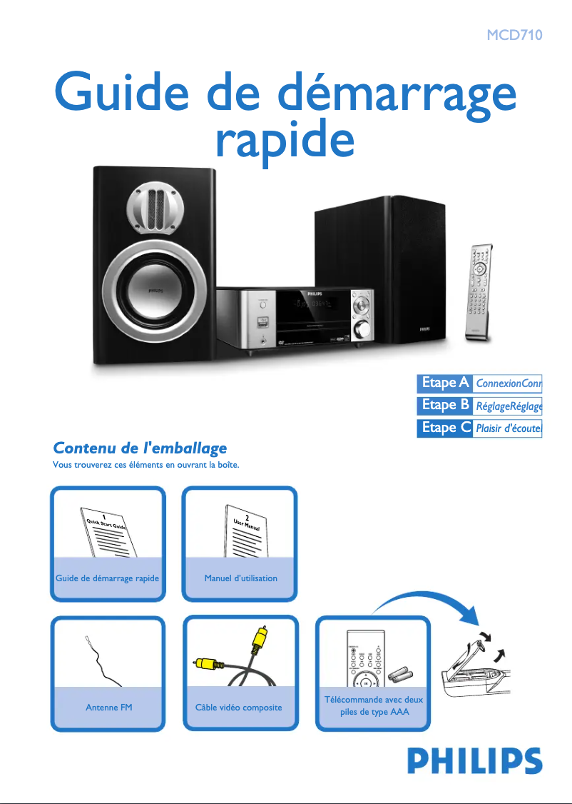 Página 1 del manual Guía de inicio rápido Philips MCD710