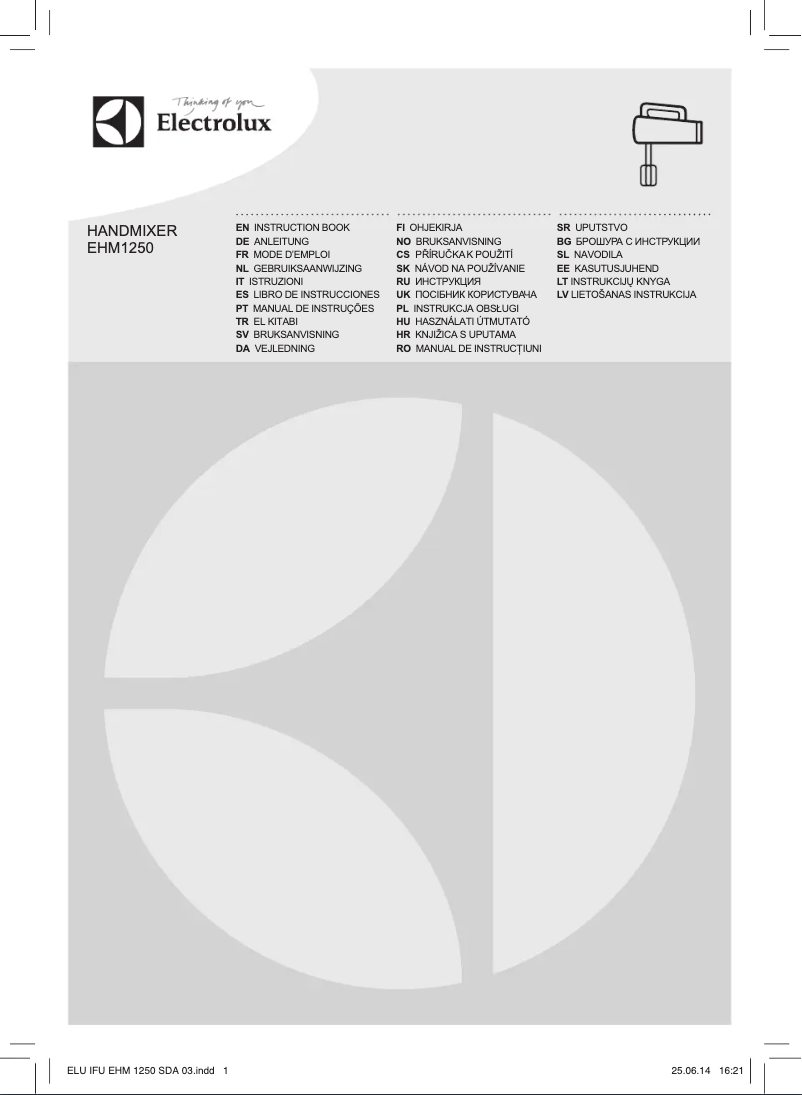 Page n°1 - Manuel utilisateur Electrolux EHM1250