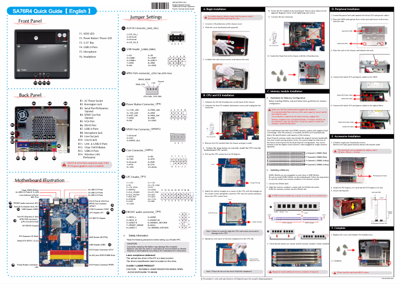 Image de la première page du manuel de l'appareil XPC SA76R4