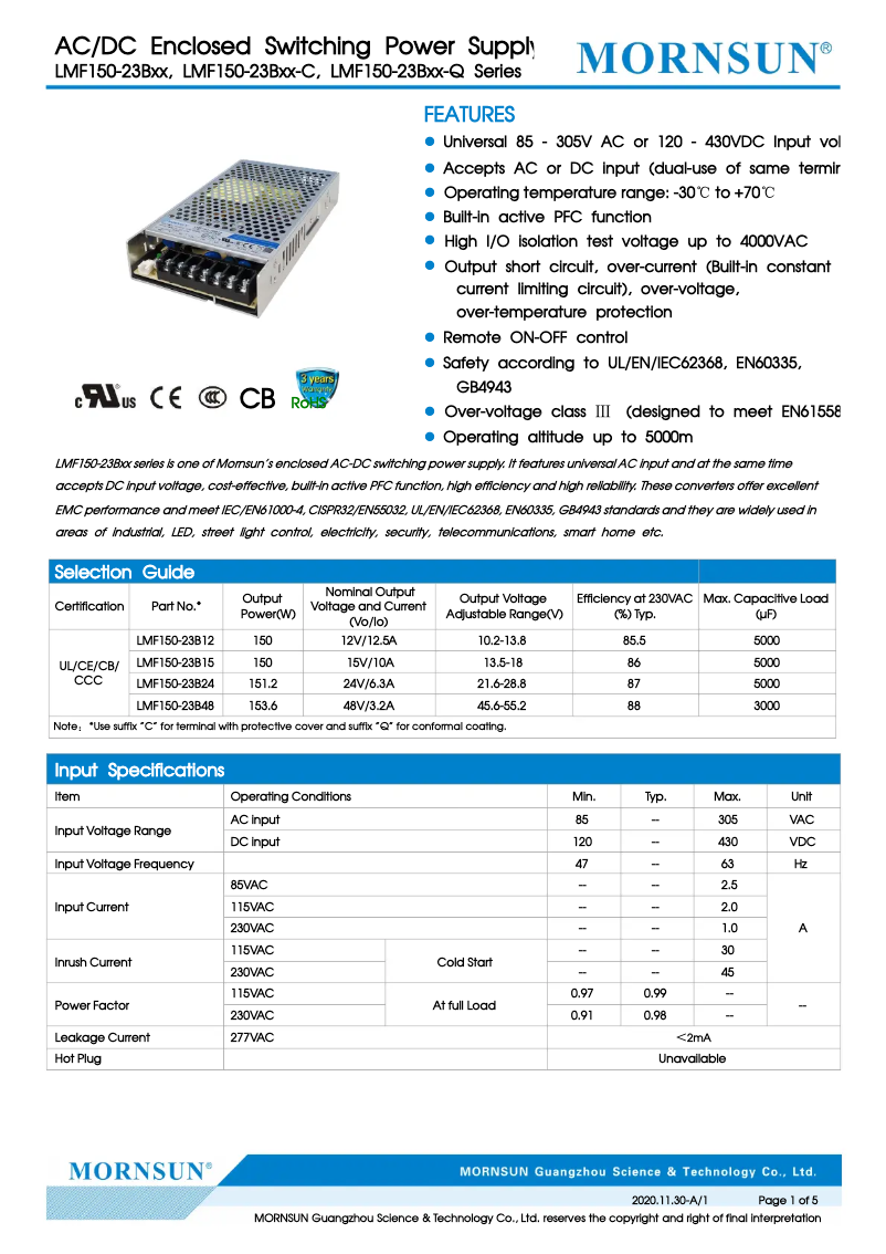 Page 1 de la notice Manuel utilisateur Dehner LMF150-23B24