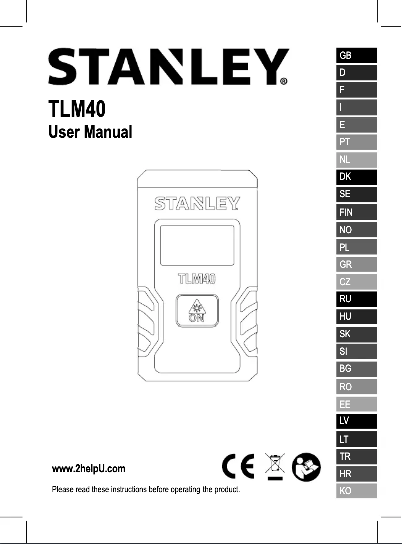 Image de la première page du manuel de l'appareil TLM40