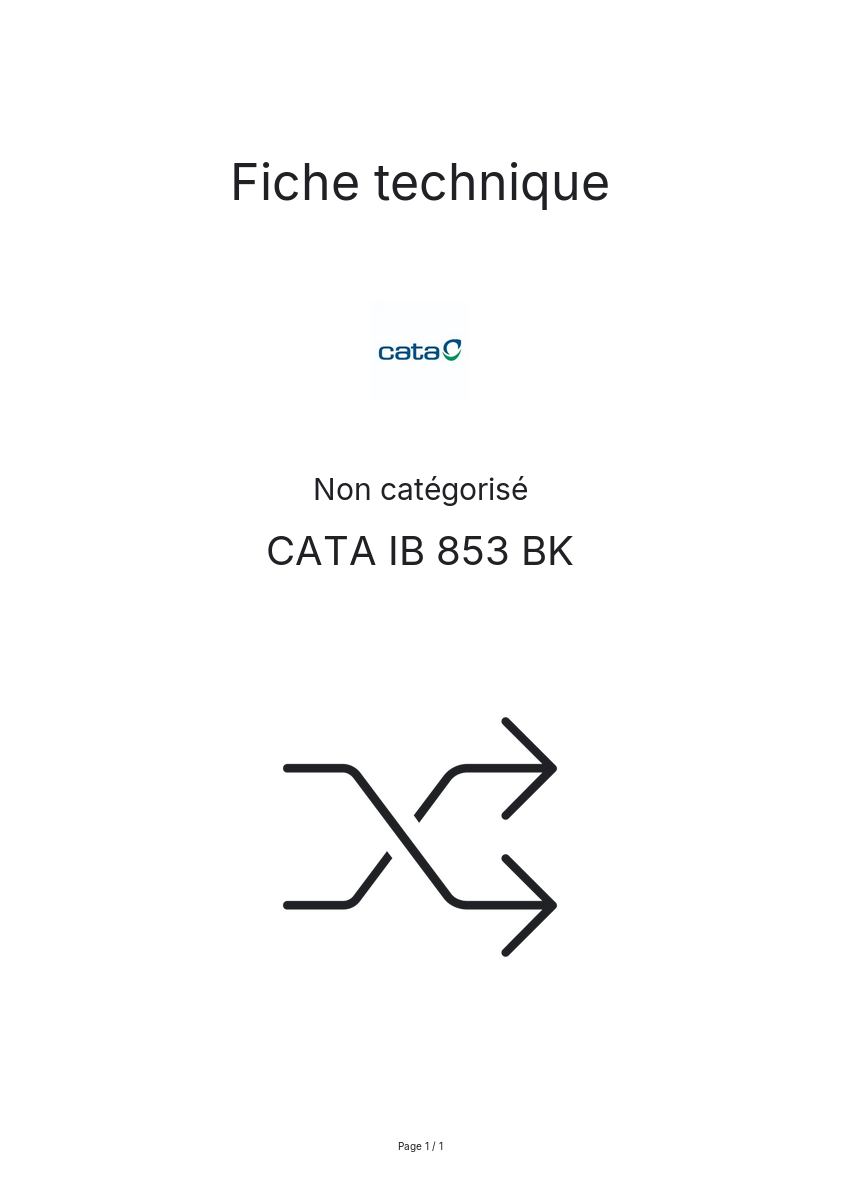 Page n°1 - Fiche technique CATA IB 853 BK