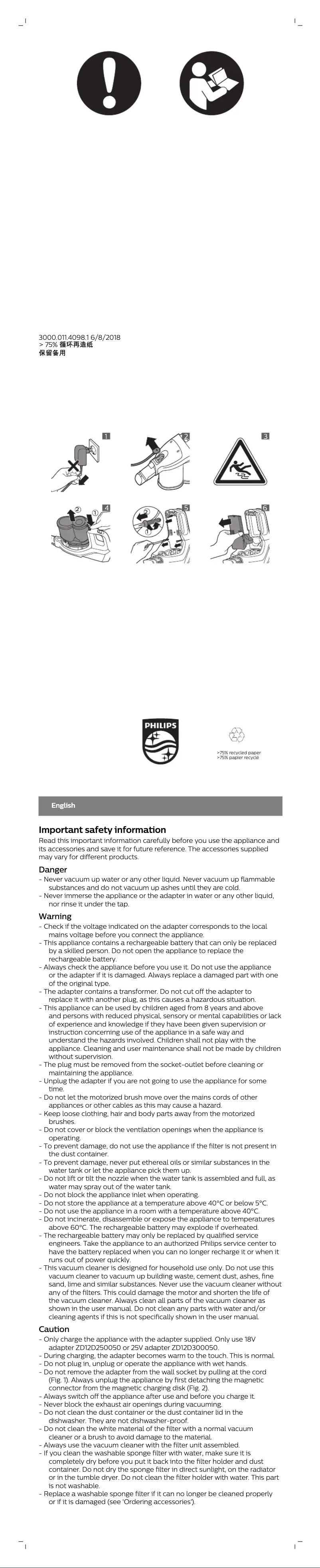 Página 1 del manual Manual de instrucciones Philips FC6908