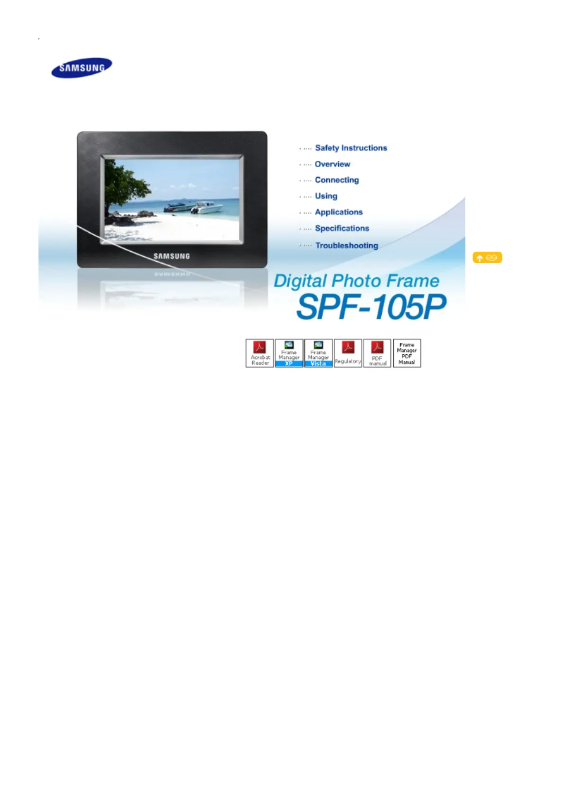 Image de la première page du manuel de l'appareil SPF-105P