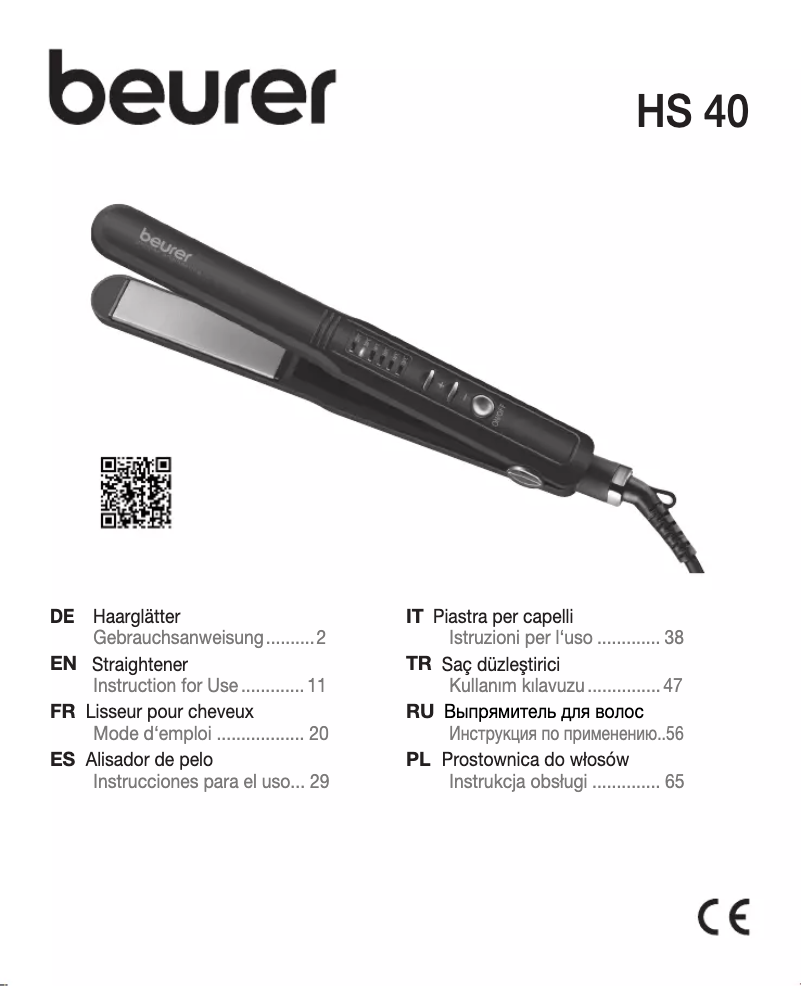 Page n°1 - Manuel utilisateur Beurer HS 40