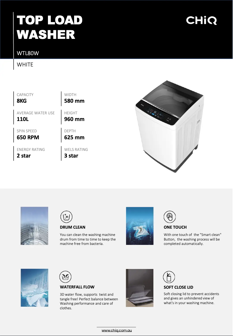 Image de la première page du manuel de l'appareil WTL80W
