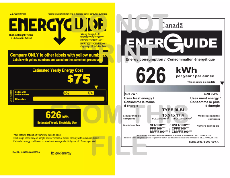 Page 1 de la notice Mode d'emploi Viking VFI7300WRSS