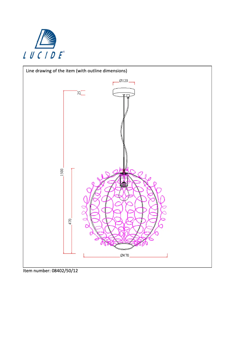 Page 1 de la notice Manuel utilisateur Lucide Noon 08402/50/12