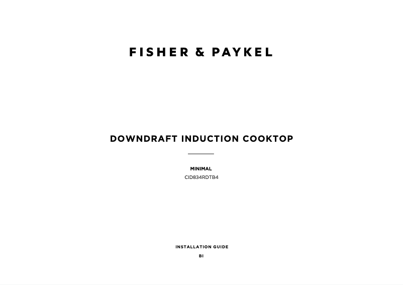 Page 1 de la notice Guide d'installation Fisher & Paykel CID834RDTB4