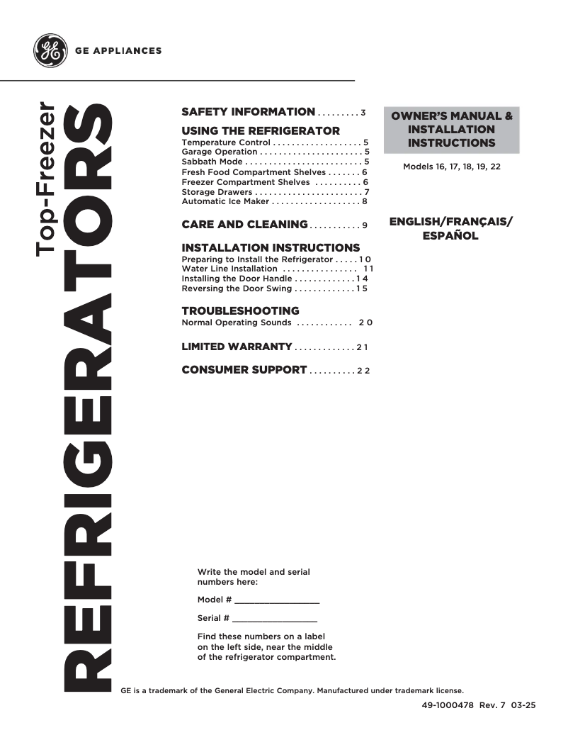 Page n°1 - Manuel utilisateur Hotpoint HPS16BTNRBB