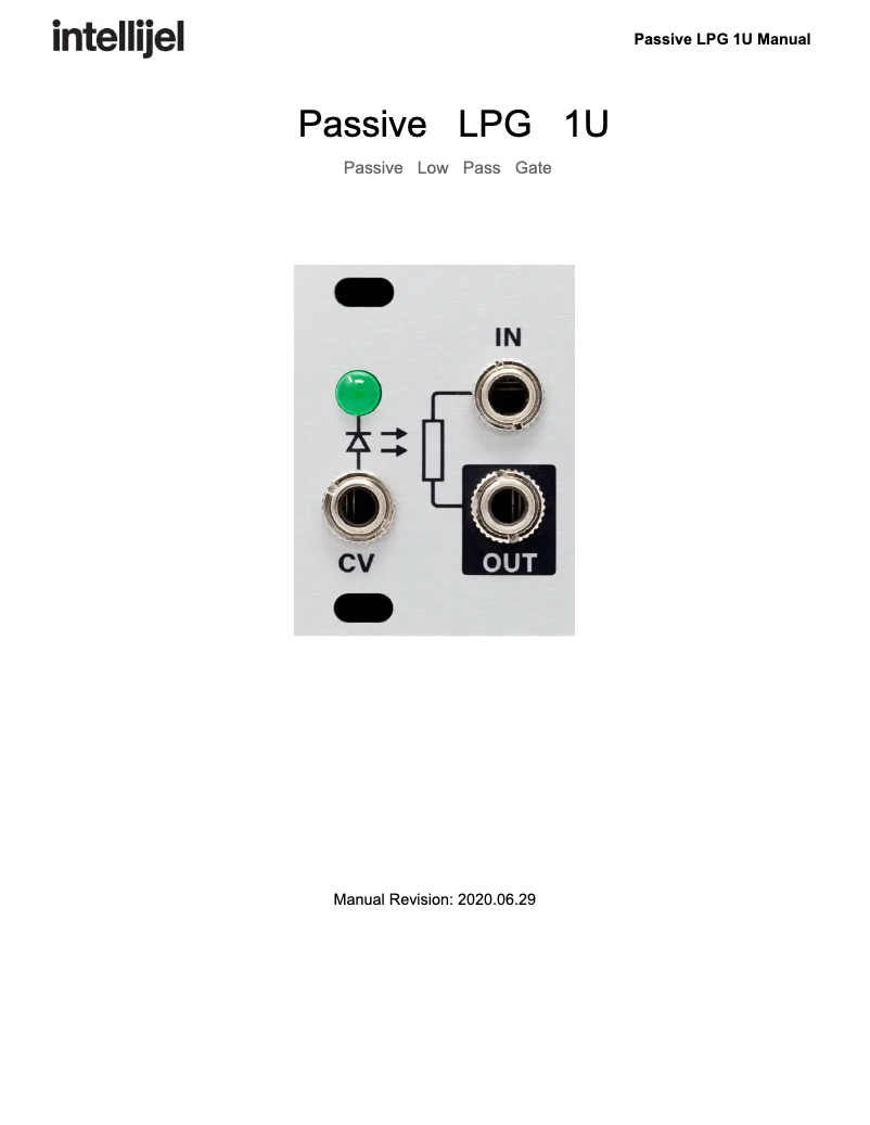Page 1 de la notice Manuel utilisateur Intellijel Passive LPG 1U